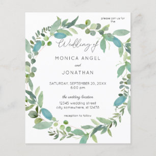 Budget Mint Eucalyptus Wedding Invitation