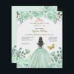 Budget Mint Gold Princess Sweet 16 Invitation<br><div class="desc">Budget Elegant Mint Gold Butterfly Floral Princess Sweet 16 Invitation</div>