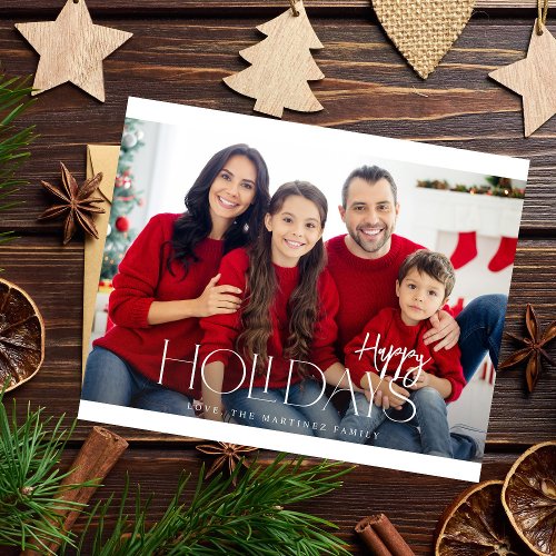 Budget MOD Ele Minimalist Happy Holidays Photo Flyer