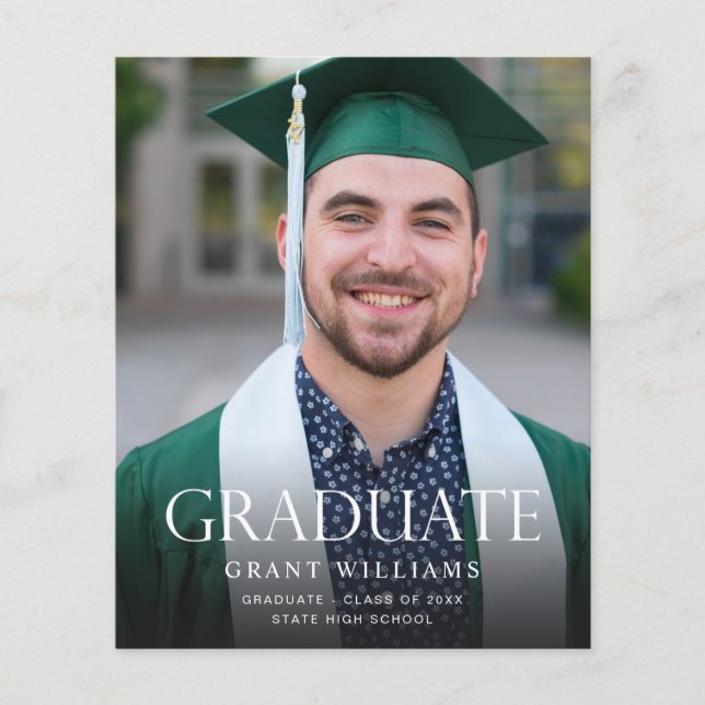 Budget Mod Photo Vertical Graduation Announcement (Front)