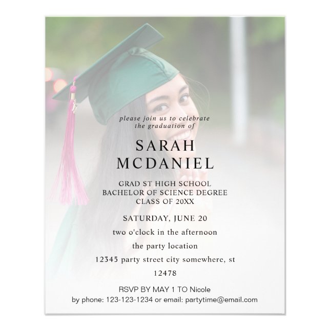 Budget Modern 2 Photo Fade Graduation Party Flyer (Front)
