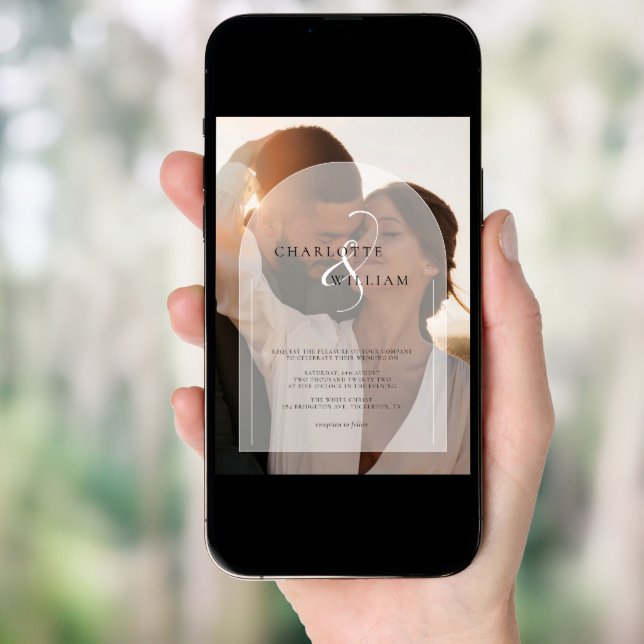 Budget Modern 2 Photo Wedding Invitation (Front Digital)