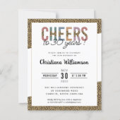 Budget Modern 30th Birthday Party Leopard Print  (Front)