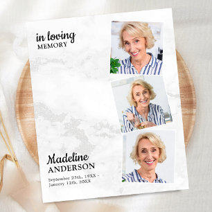 Budget Modern 3 Photo Memorial Celebration Of Life