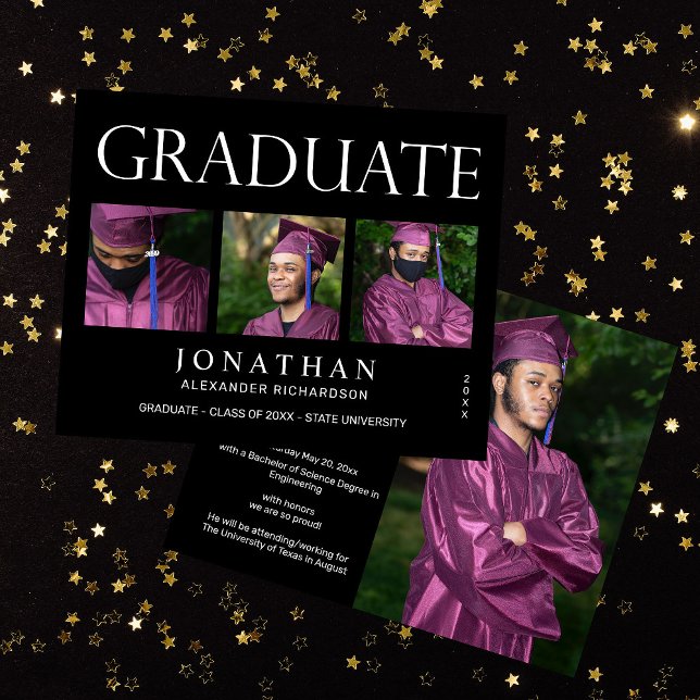 Budget Modern 4 Photo Graduation Announcement - B Flyer (Creator Uploaded)