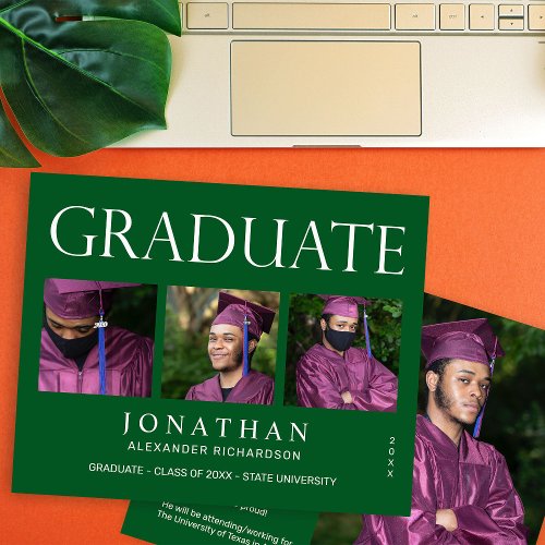 Budget Modern 4 Photo Graduation Announcement _G