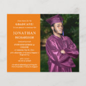 Budget Modern 4 Photo Graduation Announcement -O (Back)