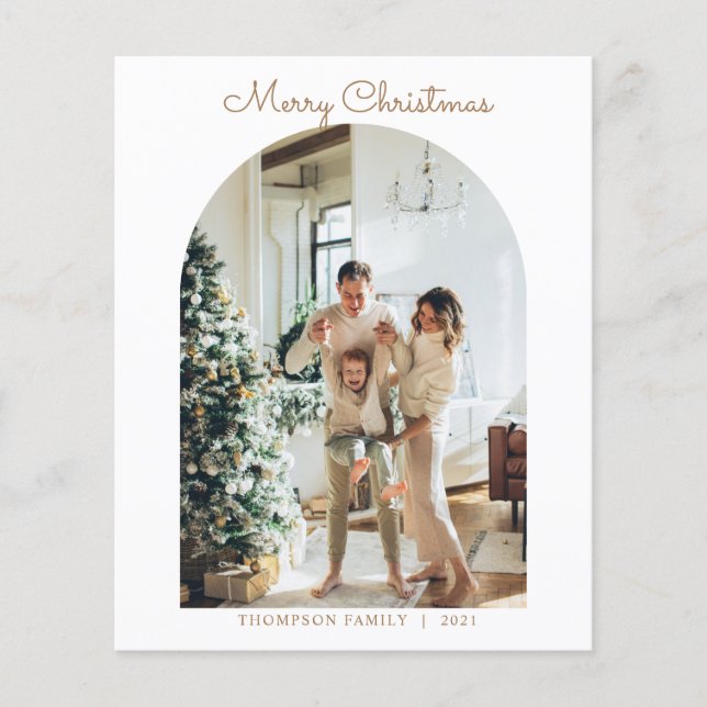 BUDGET Modern 5 Photo Gold Merry Christmas Arch (Front)