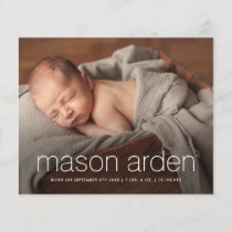 Budget Modern Baby Photo Birth Announcement