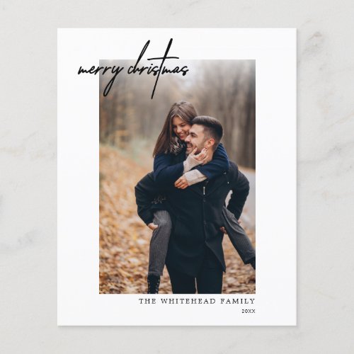 Budget Modern Black Merry Christmas Photo Card Flyer