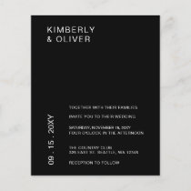 Budget Modern Black Wedding Invitation