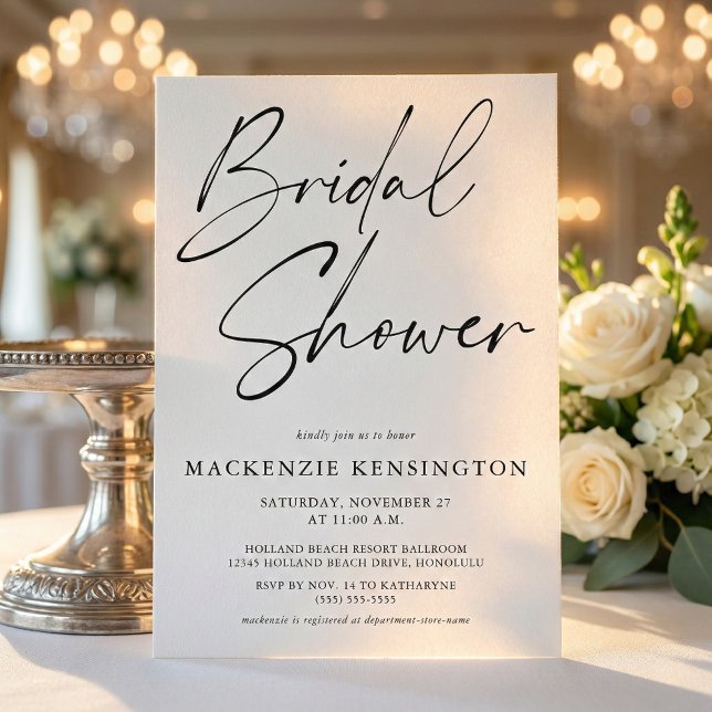 Budget Modern Black White Bridal Shower Invitation (Creator Uploaded)