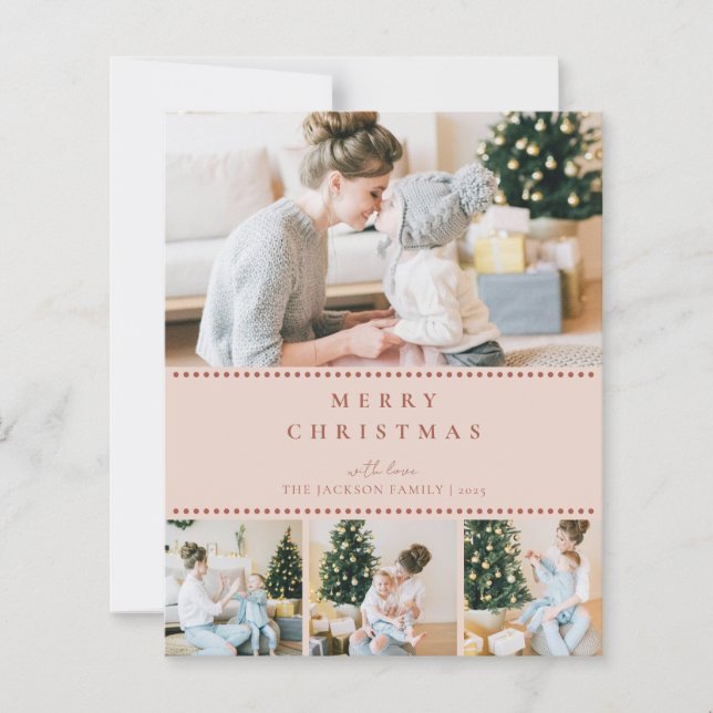 BUDGET Modern Blush Multi Photo Christmas (Front)
