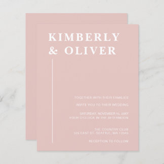 Budget Modern Blush Wedding Invitations