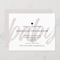 Budget Modern Boho Minimal Baby Shower Invitation