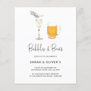 Budget Modern Bubbles & Brews Couples Shower Photo Flyer