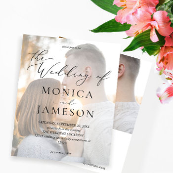 Budget Modern Calligraphy V2 Photo Wedding Flyer by M_Blue_Designs at Zazzle