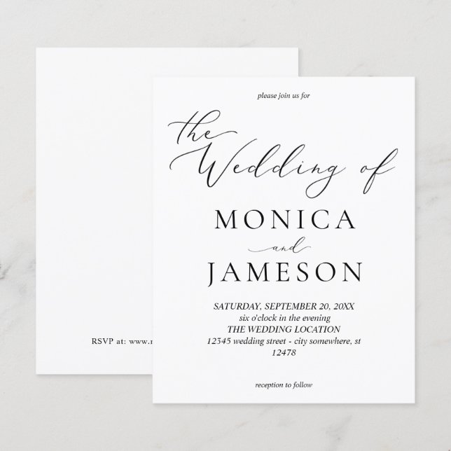Budget Modern Calligraphy V2 Wedding (Front/Back)