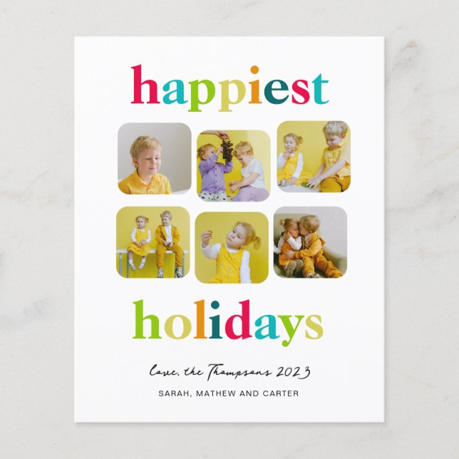 BUDGET Modern Candy Colors Colorful Photo Collage  (Front)