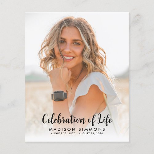 Budget Modern Celebration of Life Photo Funeral Flyer