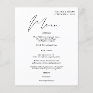 Budget Modern Chic Black & White Menu w Names Flyer