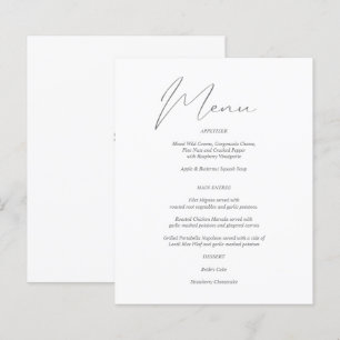 Budget Modern Chic Gray & White Menu