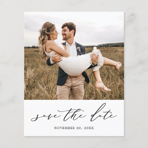 Budget Modern Chic Minimal Photo Save the Date Flyer