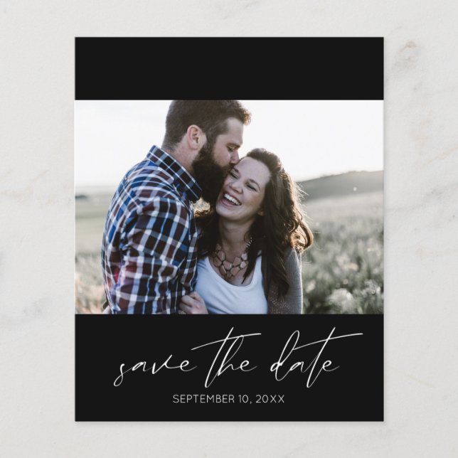 Budget Modern Chic Photo Landsape Save the Date Flyer (Front)