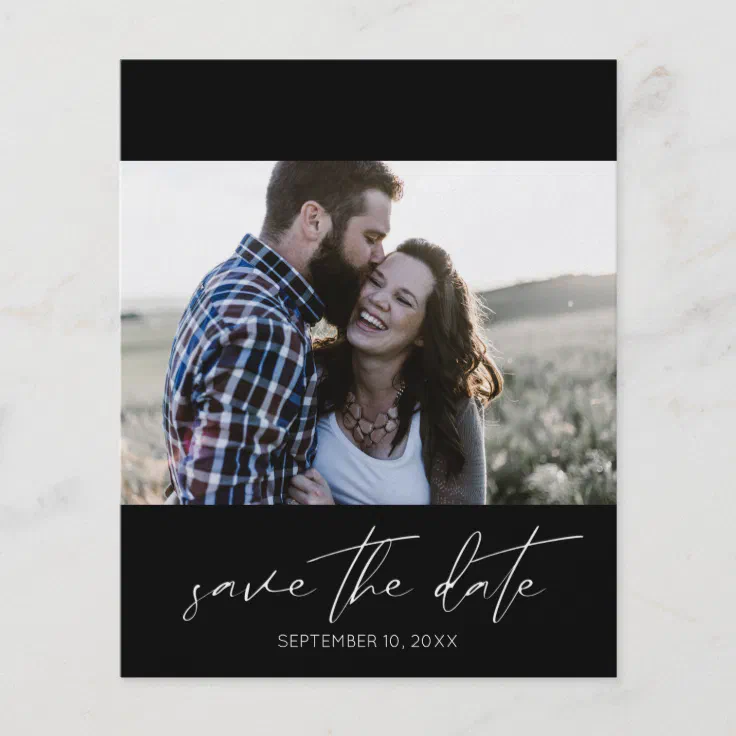 Budget Modern Chic Photo Landsape Save the Date Flyer | Zazzle