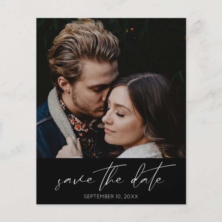 Budget Modern Chic Photo Vertical Save the Date Flyer | Zazzle