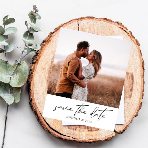 Budget Modern Chic Photo Vertical W Save the Date
