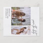 Budget Modern Chic Two Photo Save the Date Flyer (Front)