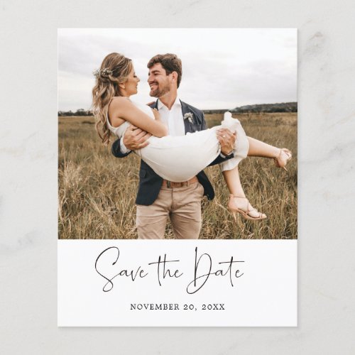 Budget Modern Chic Vertical Photo Save the Date Flyer