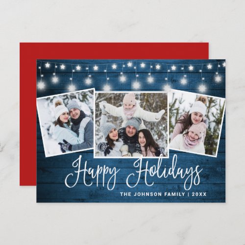 Budget Modern Christmas 3 PHOTO Greeting Card