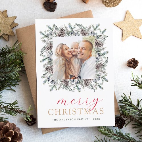 Budget Modern Christmas Photo Card 