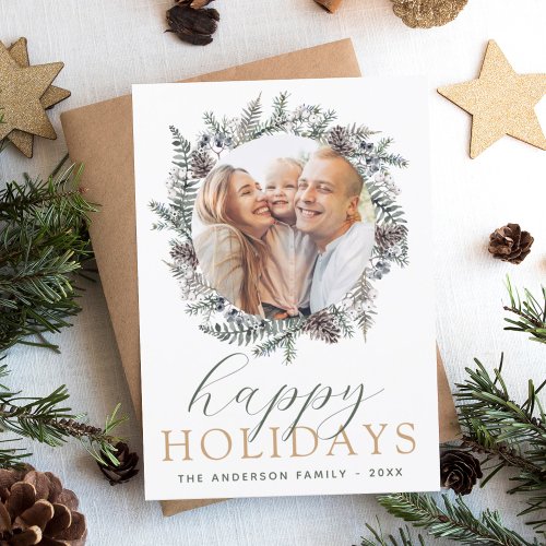 Budget Modern Christmas Photo Card 