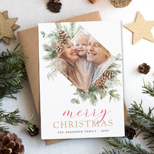 Budget Modern Christmas Photo Card  Flyer