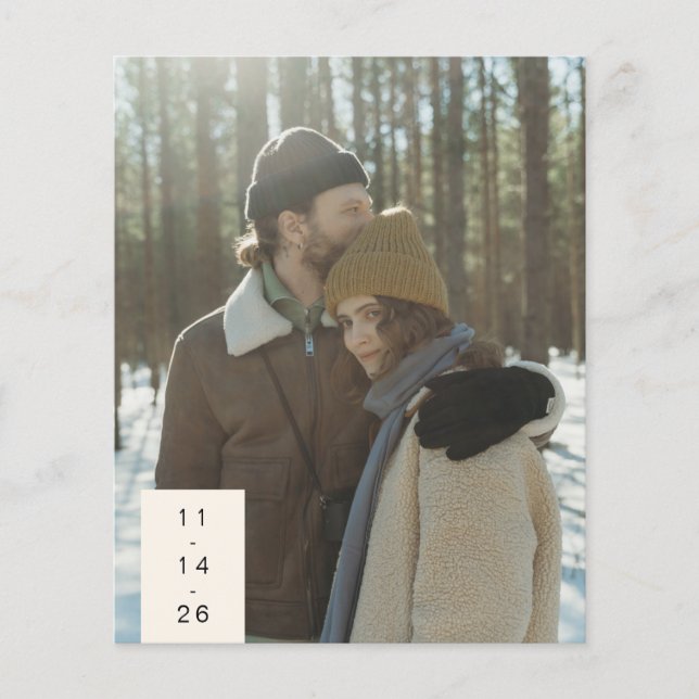 Budget Modern Couple Two Photo Save Our Date (Front)