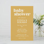 Budget Modern Cute Dusty Yellow Baby Shower Invite (Standing Front)