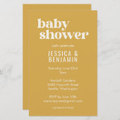 Budget Modern Cute Dusty Yellow Baby Shower Invite (Front/Back)