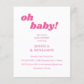 Budget Modern Cute Pink Baby Shower Invitation (Front)