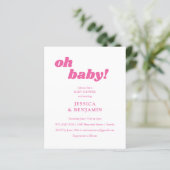 Budget Modern Cute Pink Baby Shower Invitation (Standing Front)