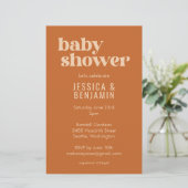 Budget Modern Cute Terracotta Baby Shower Invite (Standing Front)