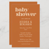 Budget Modern Cute Terracotta Baby Shower Invite (Front/Back)