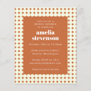 Budget Modern Dots Terracotta Bridal Shower Invite