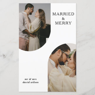 Budget Modern Double Arch Two Photo Holiday Card