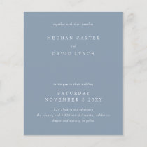 Budget Modern Dusty Blue Wedding Invitation
