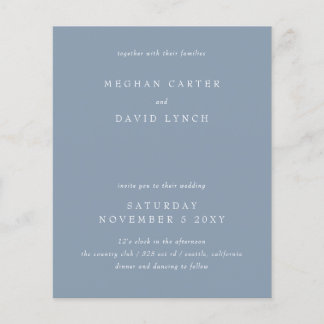 Budget Modern Dusty Blue Wedding Invitation