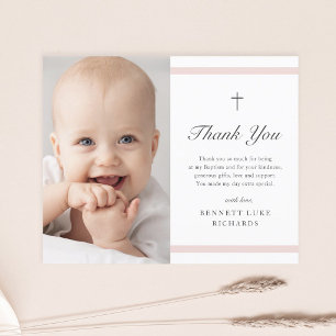 Budget Modern Elegance Girls Baptism Thank You 