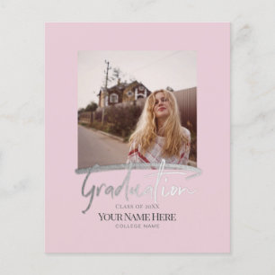 Budget Modern Elegant Graduation Photo Invitations Flyer